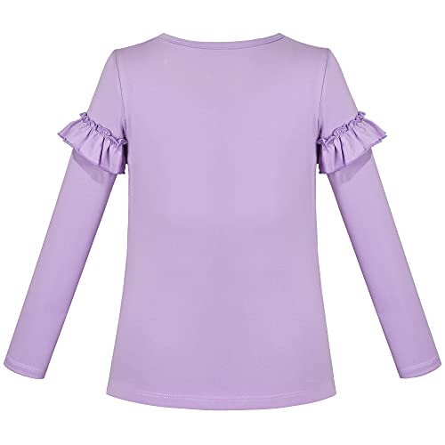 Sunny Fashion Girls Tee 2pc Pack Rainbow Ruffle Stripe Casual Short Flutter Sleeve3