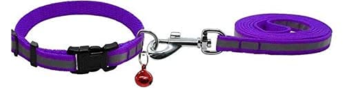 PAW PET MART Reflective Dog Leash Collar for Puppy Set with Bell for Cats and Dogs. (15MM, Purple) (B0BGC7XK5G) Amazon Price History, Amazon Price Tracker