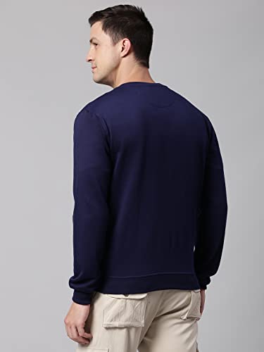 Image of Dennis Lingo Men's Cotton Blend Full Sleeves Panelled Sweatshirt - Regular-Fit, Crew Neck, and Lightweight, Casual Winterwear for Men