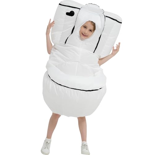 Halloween Inflatable Costume Kids Blow Up Toilet Suit Boys Girls (10-12YRS)