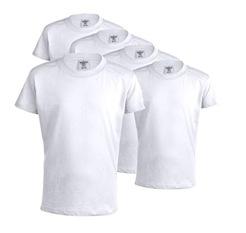 T-Shirts, 100 % Baumwolle, Weiß, 5 Stück für Kinder, T-Shirts Mod Keya, 150 g/m², kurzärmlig., Weiß 12 Jahre Cover