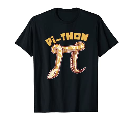 Pi-thon Pi Ball Python Boa Pet Snake Animal Reptile Math T-Shirt, Black