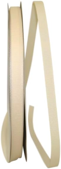 Reliant Ribbon Grosgrain Texture Ribbon, 3/8 Inch X 100 Yards, Cream