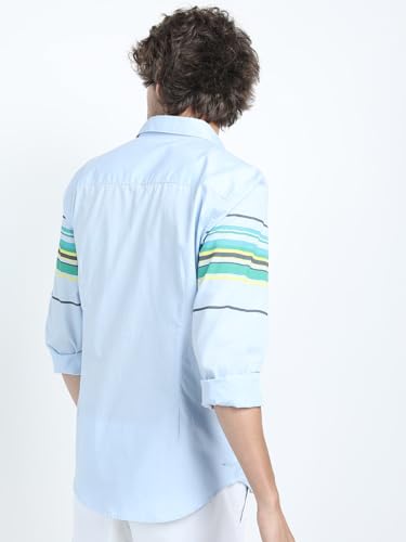 Image of Highlander Men's Slim Fit Striped Shirt | Full Sleeves | Everyday Wear Stylish Shirt for Men