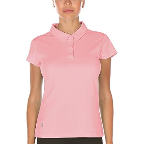 icyzone Women's Golf Polo Shirt in Pink Cover