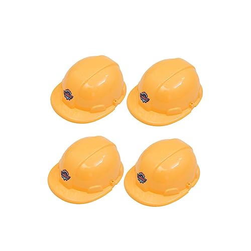 SUPVOX 4pcs Boys and Girls Construction Helmet Yellow Safety Hard Hat Toys for Toddlers Simulation Engineering Safety Helmet for Boys Girls