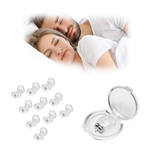 Antirronquidos 10 Unidades - 10 Dilatadores Nasales para dormir por la noche - Antironquidos magnético para la mejora de la apnea del sueño - Solución para los ronquidos y mejora de su descanso