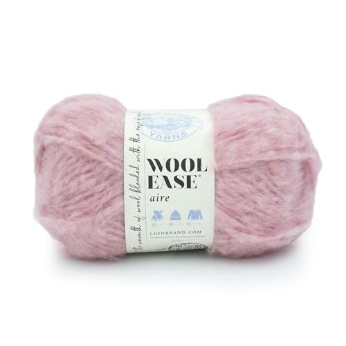 Image of Lion Brand Yarn, Wool-Ease Aire Crochet Yarn, Cotton Candy, Pink, 1 Pack | Airy Super Bulky Acrylic Blend Knit & Crochet Fiber for Textured Sweaters, Warm Mittens, Chunky Blankets