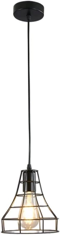 Simple Industrial Minimalist Style Bulb Guard, Bird Cage Lampshade, Geometric Diamond Shaped Iron Frame Lamp Shade, Retro Light Lighting Device,for a Family Dinner