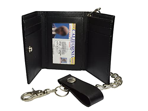 Bmf Leather Biker Wallet With Chain Smooth Black Leather Version #TOP1