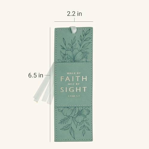 Image of Christian Art Gifts Premium Faux Leather Scripture Bookmark: Walk by Faith