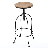 Christopher Knight Home Aleena Firwood and Iron Bar Stool, 28.25', Black / Off-White