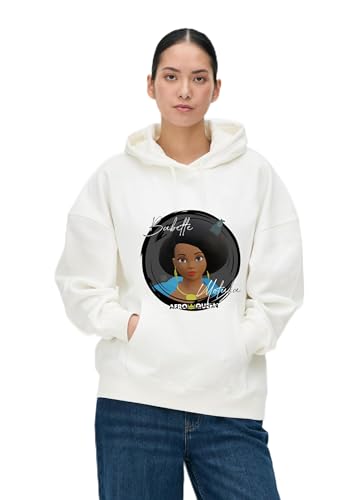 Sweat à capuche mixte blanc en coton premium aux finitions soignées du S au XXL