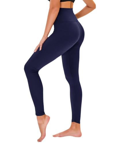 Image of TNNZEET High Waisted Leggings for Women - No See Through Tummy Control Cycling Workout Yoga Pants with Pockets Reg & Plus
