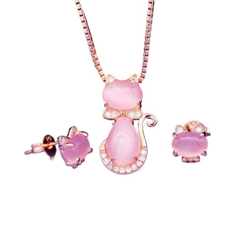 Collar de gato en oro rosa y pendientes para lucir un estilo alegre en tu día a día
