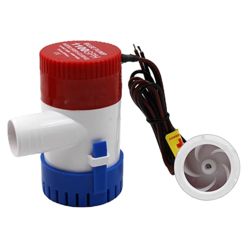 Bomba de cuña eléctrica marina 1100 GPHPPH – Bomba de cuña eléctrica marina, 12 V/24 V, perfecta para estanques, piscinas, spas silenciosos, caravana RV submarina