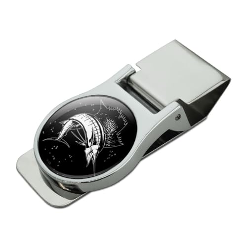 GRAPHICS & MORE Sailfish Fishing Illustration Satin Chrome Plated Metal Money Clip