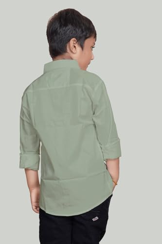 Image of Boys Solid Casual Shirt in Cotton Fabric