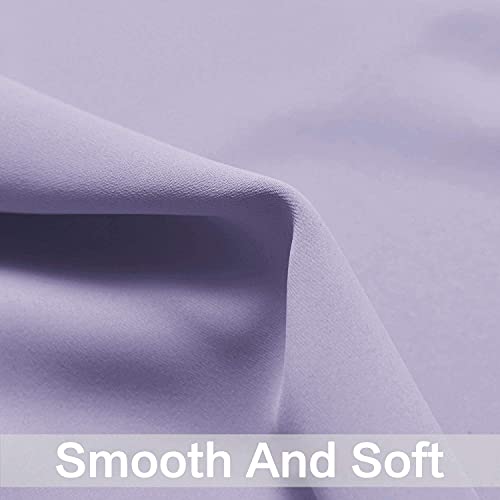 Yakamok 63 Inch Length Blackout Curtains for Bedroom, Thermal Insulated Room Darkening Grommet Top Window Drapes for Living Room,Lilac,42W x 63L,2 Panels