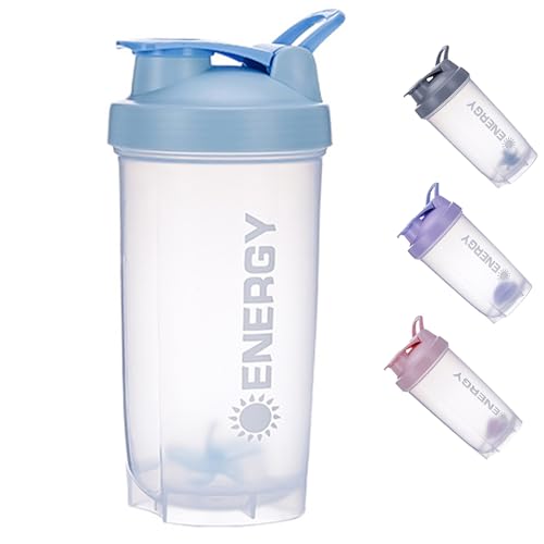 Pubiao Vasos Mezcladores de Suplementos para Deportistas Taza Batidora de Proteínas Suplementos Deportivos Agitadores con bola Batido de fitness Taza de agua de Entrenamiento Portátil 500 ml