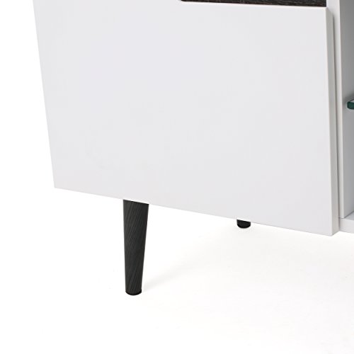 Christopher Knight Home Rowan Wood Tv Stand, White Matte / Grey Finished 59. 15 X 15. 75 X 17. 00 #TOP6