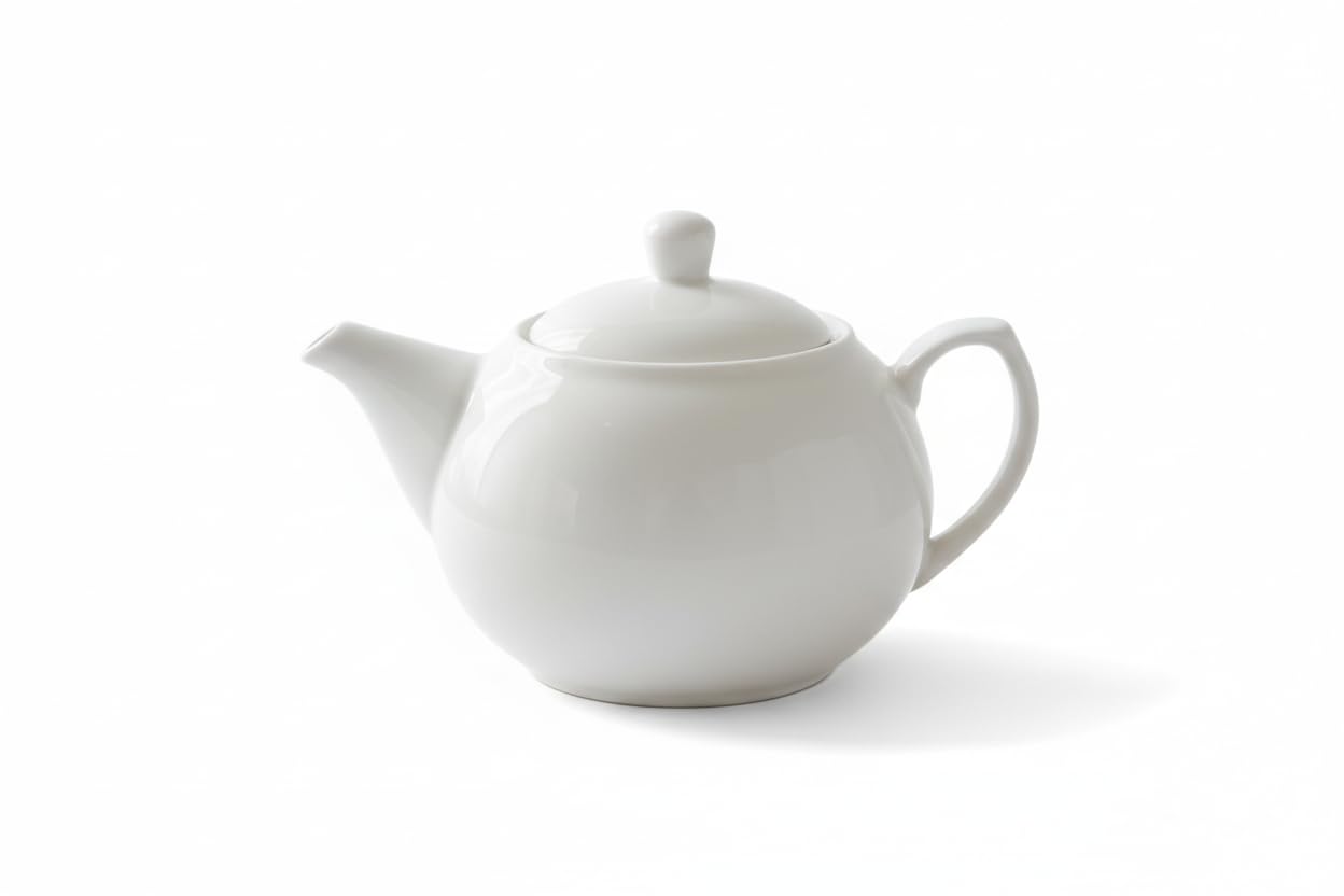 Acense Porcelain Ball Shaped Teapot, Fully Vitrified Porcelain, Safe:[Dishwasher/Freezer/Microwave/Oven], Versatile: [Household, Hotel, Restaurant], Capacity: 1ltr/35fl.oz