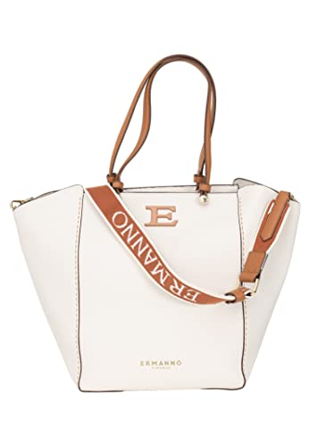  Ermanno Scervino Borse Donna Bianco Shopper con motivo martellato e sigla E UNI
