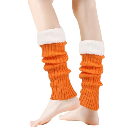 Image of Winter Leg Warmers for Women and Girls Warm Knitted Socks Knitted Wool Crochet Long Boot Socks New Year's Day Socks Christmas Socks