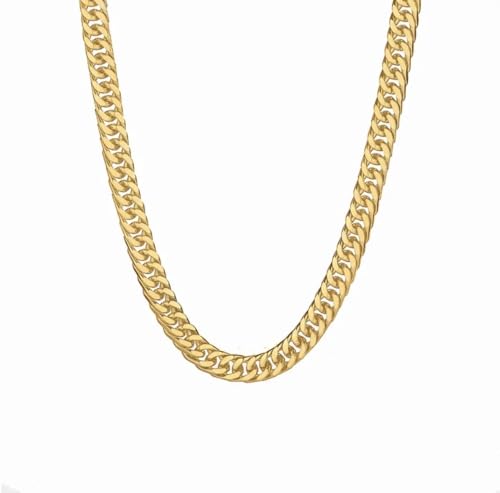 Generic Men's Stainless Steel Cuban Link Chain Necklace - Gold, Silver, or Black - 3mm,5mm,7mm,9mm,11mm