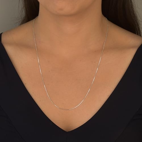925 Sterling Silver & Gold over Sterling silver 0.6mm Italian Box Chain Strong Necklace for Women Available in 7 Lenghts3