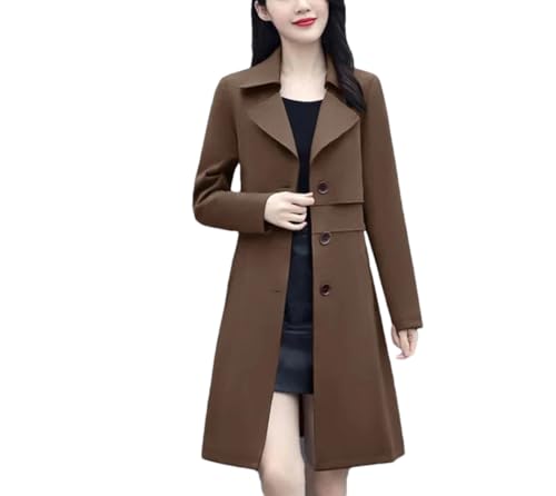 Amazon.com: Women Single-Breasted Mid Long Spring Autumn Trench