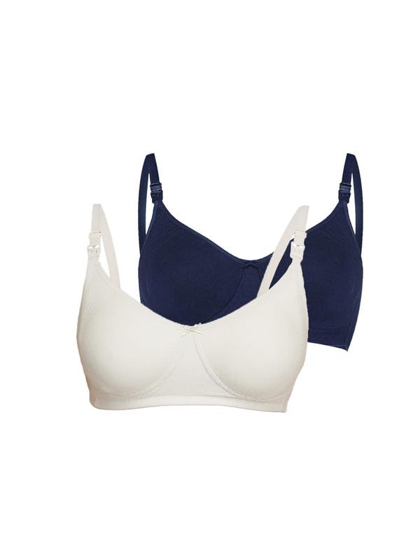 Image of Inner Sense Organic Cotton Bamboo Feeding Bra for Women Full Coverage I Non Padded Encircled Nursing Bra for Women with Side Support and Wirefree Design (Combo Pack)