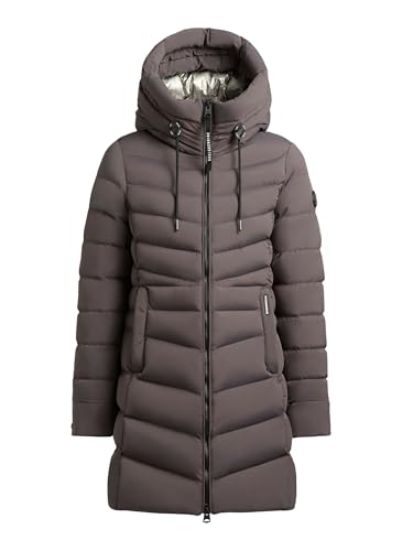 khujo Tuhani 5 Damen Wintermantel leichter Steppmantel Mantel Winterjacke (DE/NL/SE/PL, Alphanumerisch, M, Regular, Regular, Graphite-Grey)