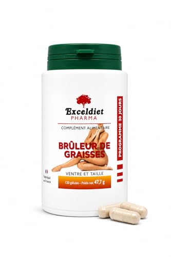 Exceldiet Pharma | Brûle-Graisse Puissant 120 Gélules - Double Action : Capteur, Coupe-Faim & Thermogénique - Formule Wakamé Fucoxanthine, Chitosan, Guarana Caféine - Minceur Rapide