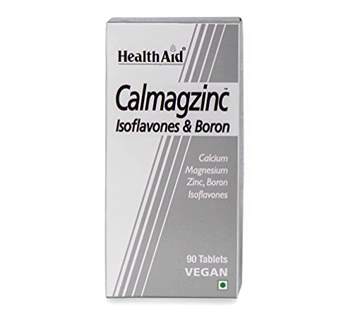 HealthAid Calmagzinc – 90 Tablets Best For Growing Kids, Elderly Men & Women, Athletes | No More Weak Bones, Dental Problems, Or Muscle Cramps