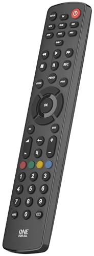 One For All Contour 8 Universal Fernbedienung TV - Steuerung von 8 Endgeräten - TV / Smart TV Set Top Box DVD Blu-Ray Aux und Audiogeräte - Funktioniert garantiert mit allen Herstellermarken – URC1280