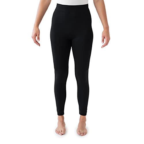 MUK LUKS Women's Fleece Lined Leggings, Black, L/XL