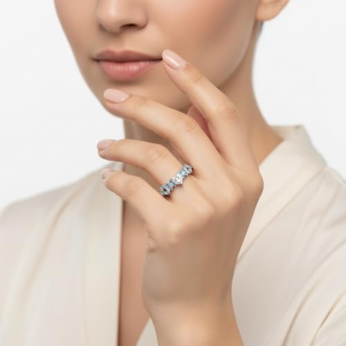Image of Choose Your Gemstone Beautiful XO Design Diamond CZ Ring 925 Sterling Silver Heart Shape Side Stone Engagement Rings Lightweight Office Wear Everyday Gift Jewelry US Size 4 to 12