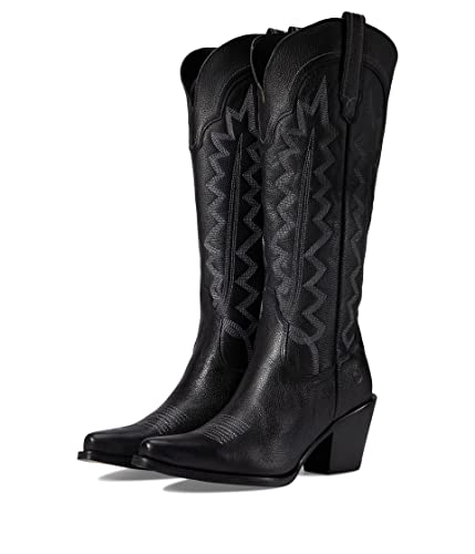 Image of Dingo Womens High Cotton Embroidery Snip Toe Casual Boots Knee High Mid Heel 2-3 inch