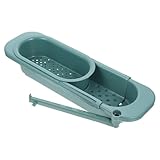 ARTSEWPLY Colador de Fregadero Extensible Multifunción para Cocina, Rejilla de Drenaje para Frutas y Verduras, Cesta Verde para Escurrir y Organizar Utensilios, Uso Doméstico y Camping