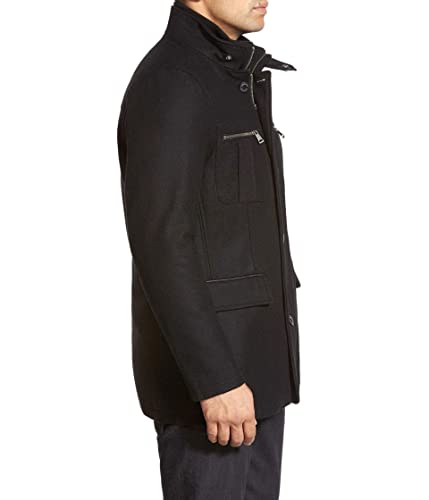 Cole Haan Signature Men's Wool Melton Coat with Nylon Bib3
