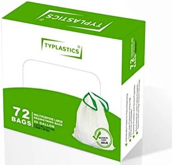 TYPLASTICS 30 Gallon Drawstring Trash Bags - Multipurpose Indoor Outdoor Large Garbage Bag