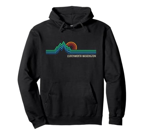 Leavenworth, WA, USA, Retro-Berg-Sonnenuntergang, Design Pullover Hoodie