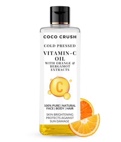 Image of Coco Crush Cold Pressed Vitamin C Body Massage Oil for Men | Skin Brightening & Tan Removal | Orange & Bergamot | Collagen Boost | Face Body & Hair | Mineral Oil Free | 50ml
