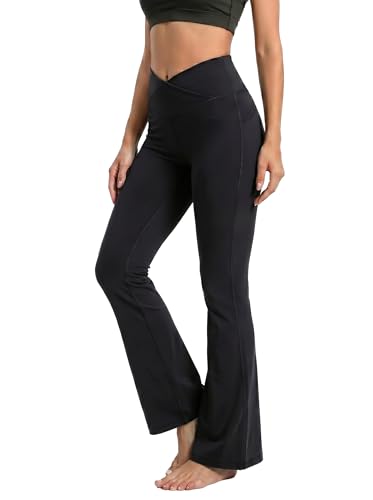 XHKKV Women's Flare Legging Crossover Yoga Pants High Waisted for Gym Daily - image 1