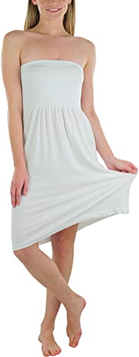 Image of ToBeInStyle Women's Strapless Cover Up Tube Dress Beach Summer Bandeau Flowy