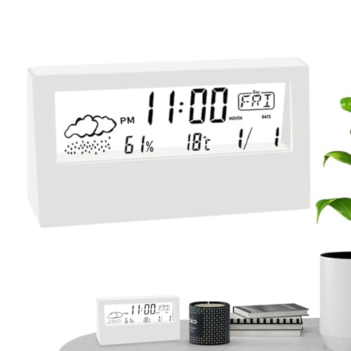 Sveglia digitale – Orologio LED da comodino, funzione snooze, ampio display luminoso con dimmer, caricatore USB, suono di allarme forte, orologi da scrivania compatti per camera da letto, ufficio