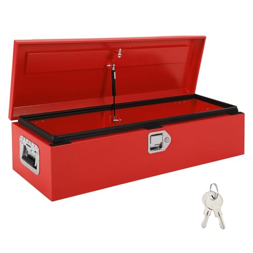 Garvee Truck Bed Tool Box 39x13x9.6 Inch Heavy Duty Steel Metal Tool Box for Truck Bed, Secure Storage Organizer, Waterproof Design, Gas Strut Lid, Orange Peel Finish for Pickup, RV, Trailer