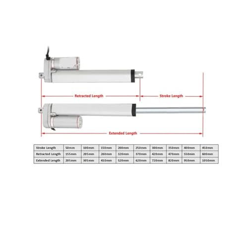 Actionneur linéaire électrique 12V course 50mm avec support - 2