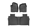WeatherTech Custom Fit FloorLiners for Chevrolet Silverado 1500, Sierra 1500 Limited, Silverado 2500HD/3500HD - 1st & 2nd Row (441436-1-3), Black